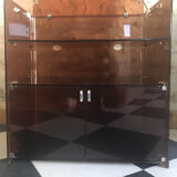 Vintage HI-FI cabinet in smoked plexiglass, Circa 1970