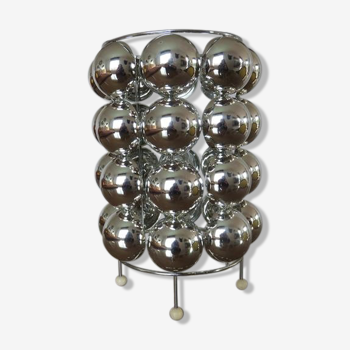 Lampe " demi sphères " en polycarbonate chromé années 70