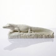 Large ancient crocodile Sarreguemines pottery Art Deco 1930s