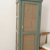 Small green cupboard celadon and jute
