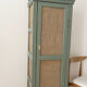 Petite armoire vert celadon et jute