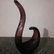 Empty pocket/Free-form swan sculpture in Violet Murano Glass.