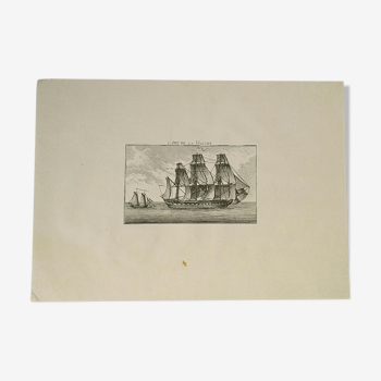 Engraving EIGHTEENth the art of the sail Marine painting