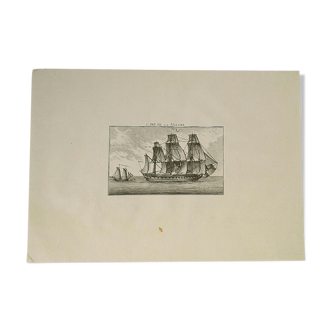 Engraving EIGHTEENth the art of the sail Marine painting