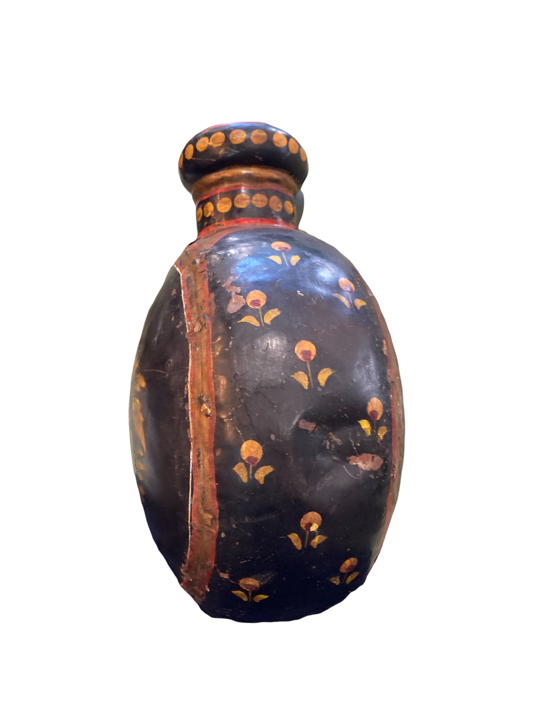 Indian painted metal jar