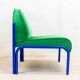Souvignet armchair reupholstered in green velvet