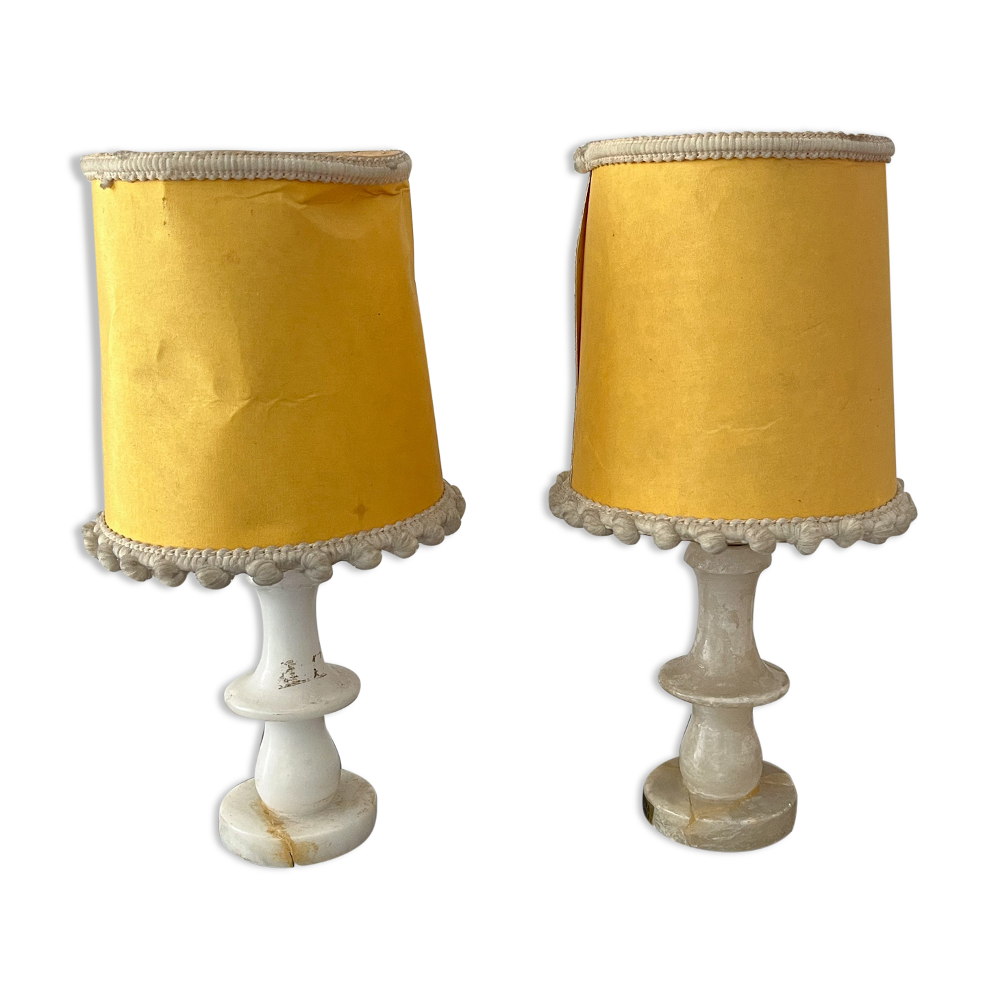 Pair of vintage albatre lamps
