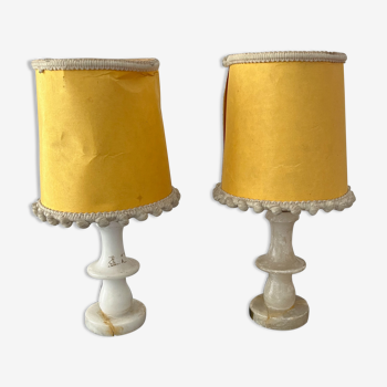 Pair of vintage albatre lamps