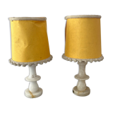 Pair of vintage albatre lamps