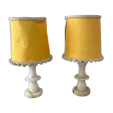 Pair of vintage albatre lamps