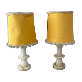 Pair of vintage albatre lamps