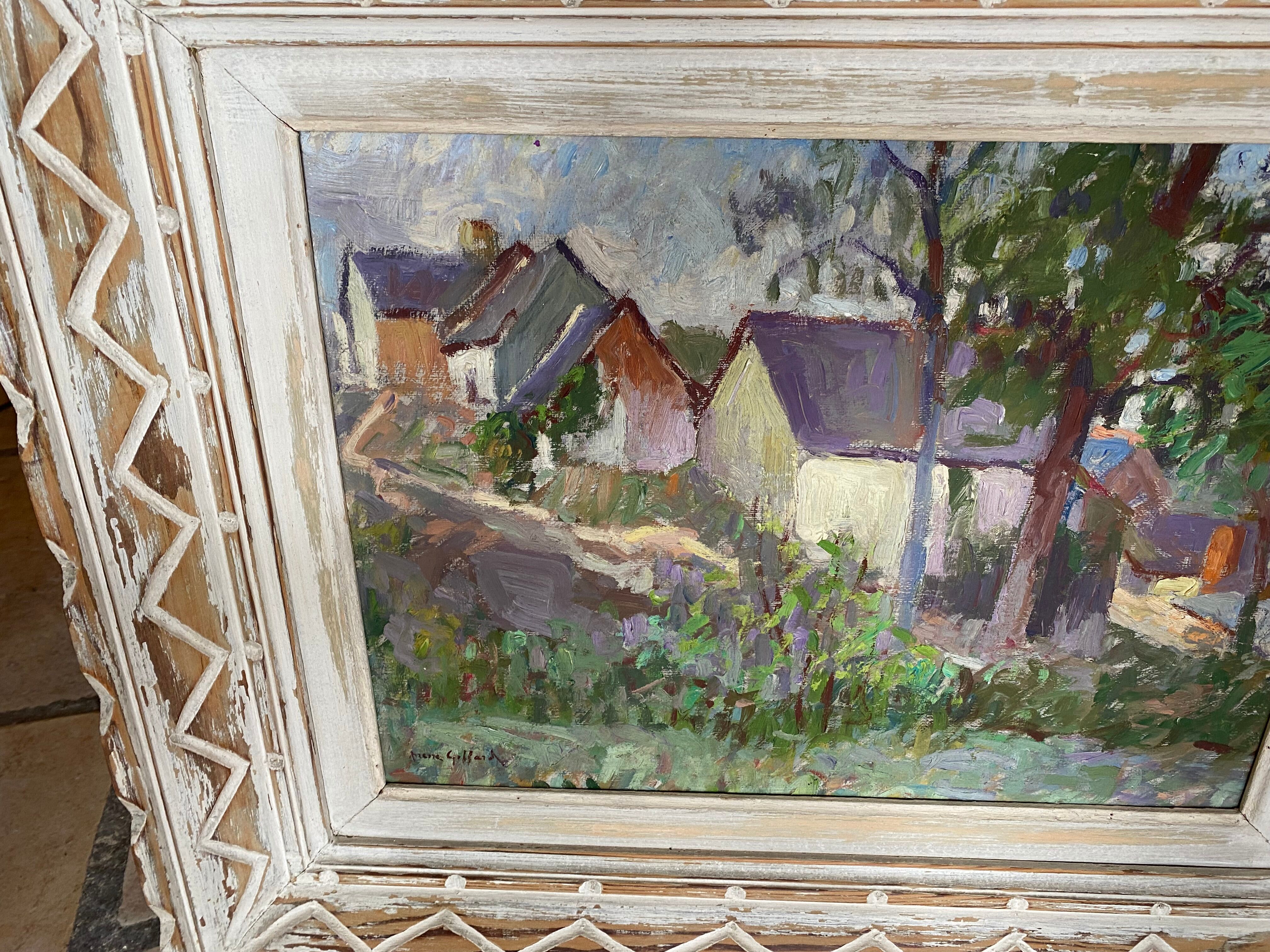 Old painting "Houses" by Pierre Giffart