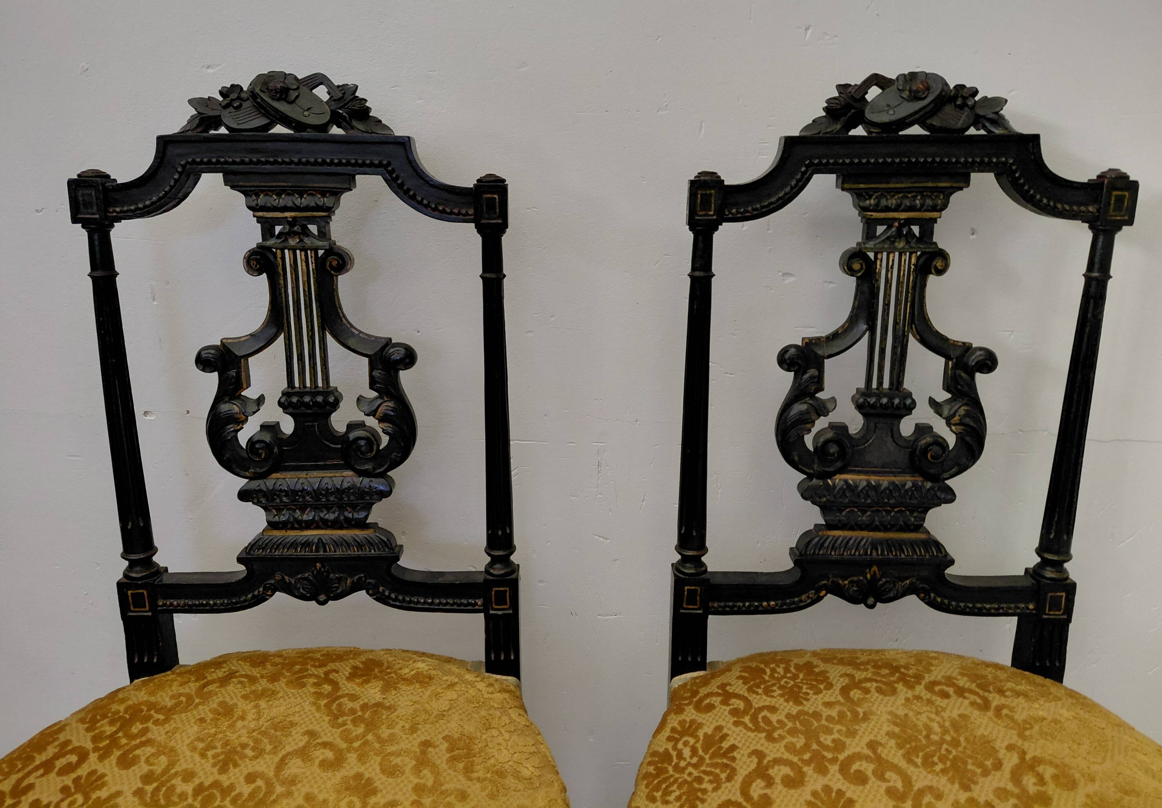 Pair of musical chairs, 19th century
