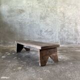 Petit banc bas asiatique en teck ancien upcyclé H:21 l:23 L:70