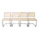 4 chaises Cesca B32 Breuer Made in Italy - cannage des assises refait
