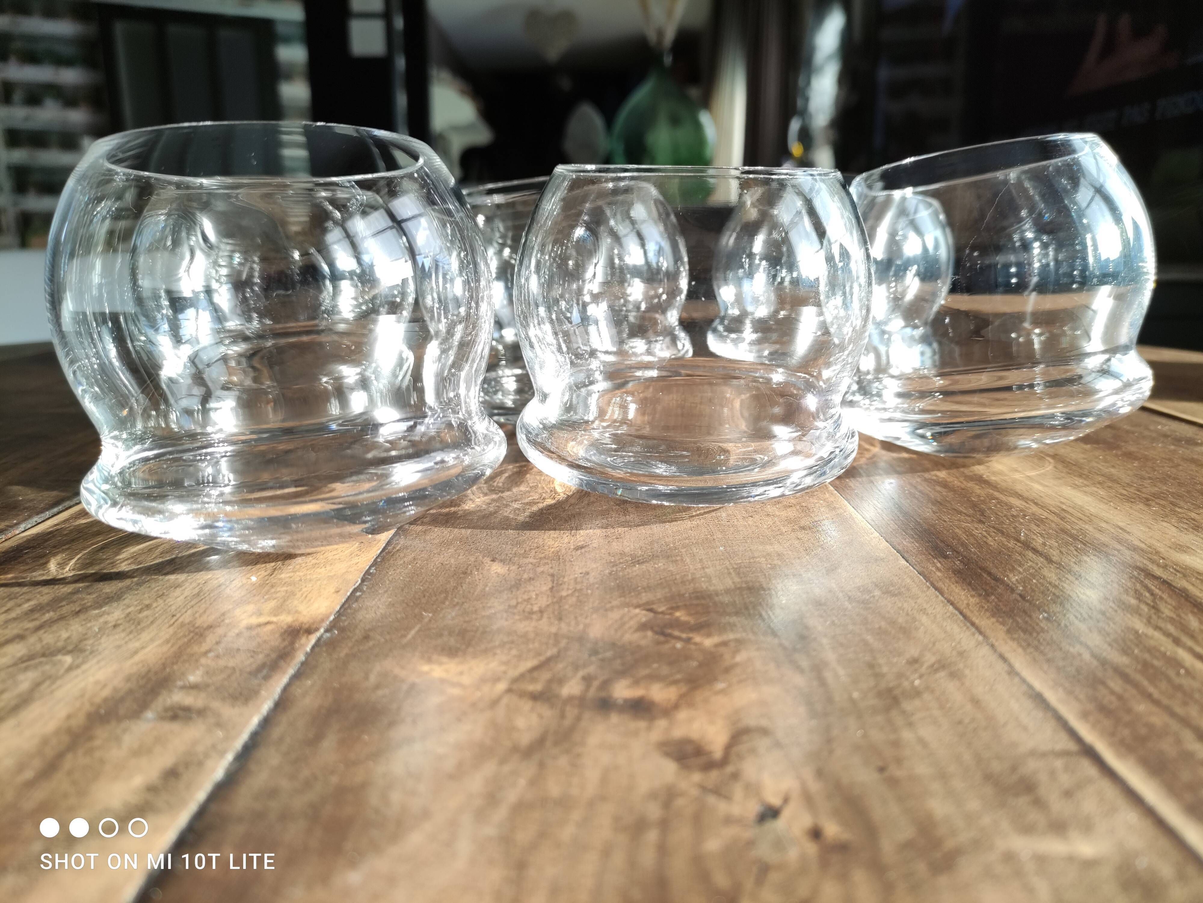 Set of 6 vintage culbuto glass whiskey glasses