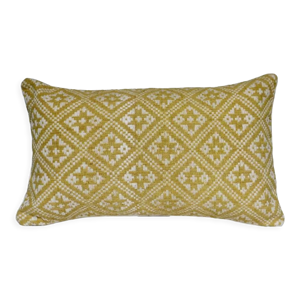 Coussin Dokmai jaune moutarde 30x50