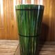 Old vase st clément france green & yellow ceramic vintage #a392