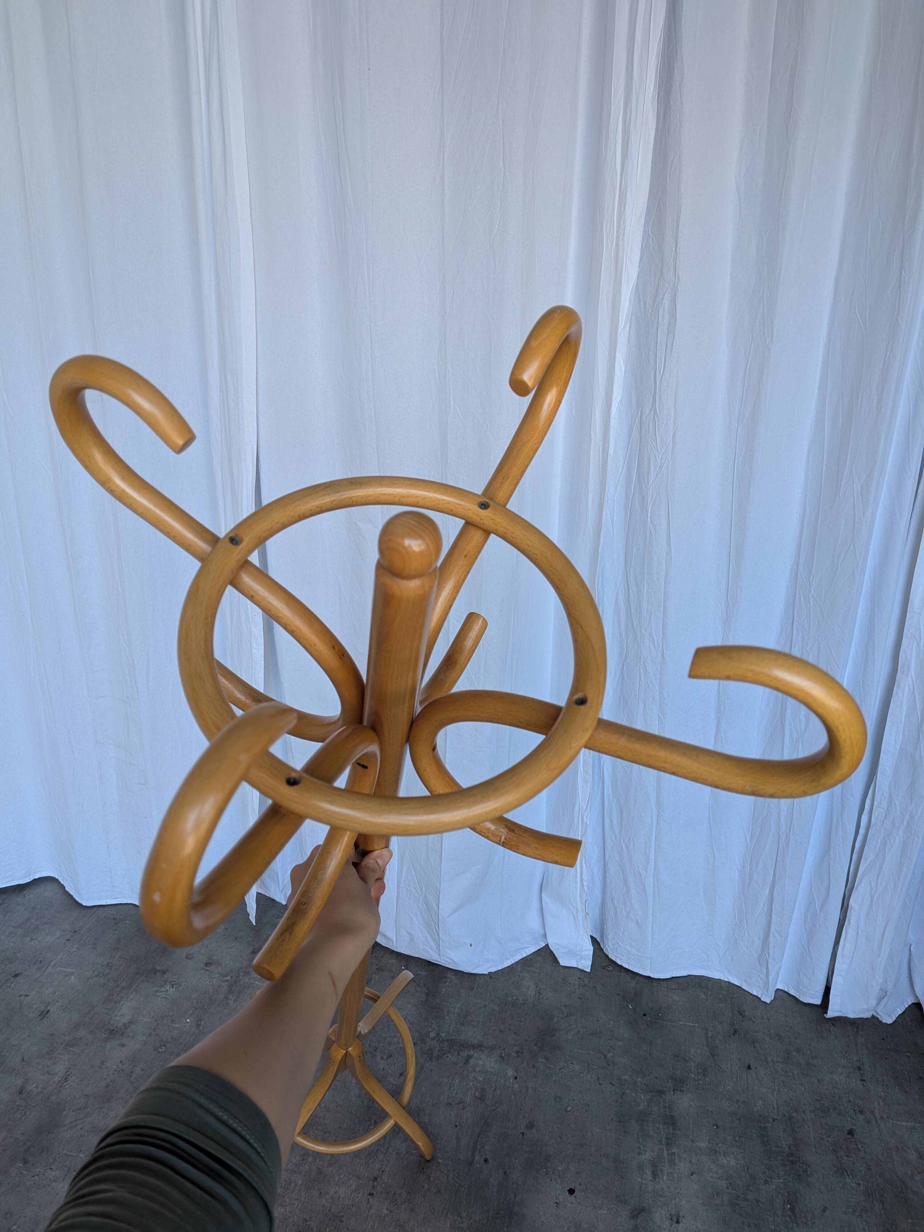 Vintage Bentwood Coat Stand, Thonet Style Hall Tree, Wood Coat Rack