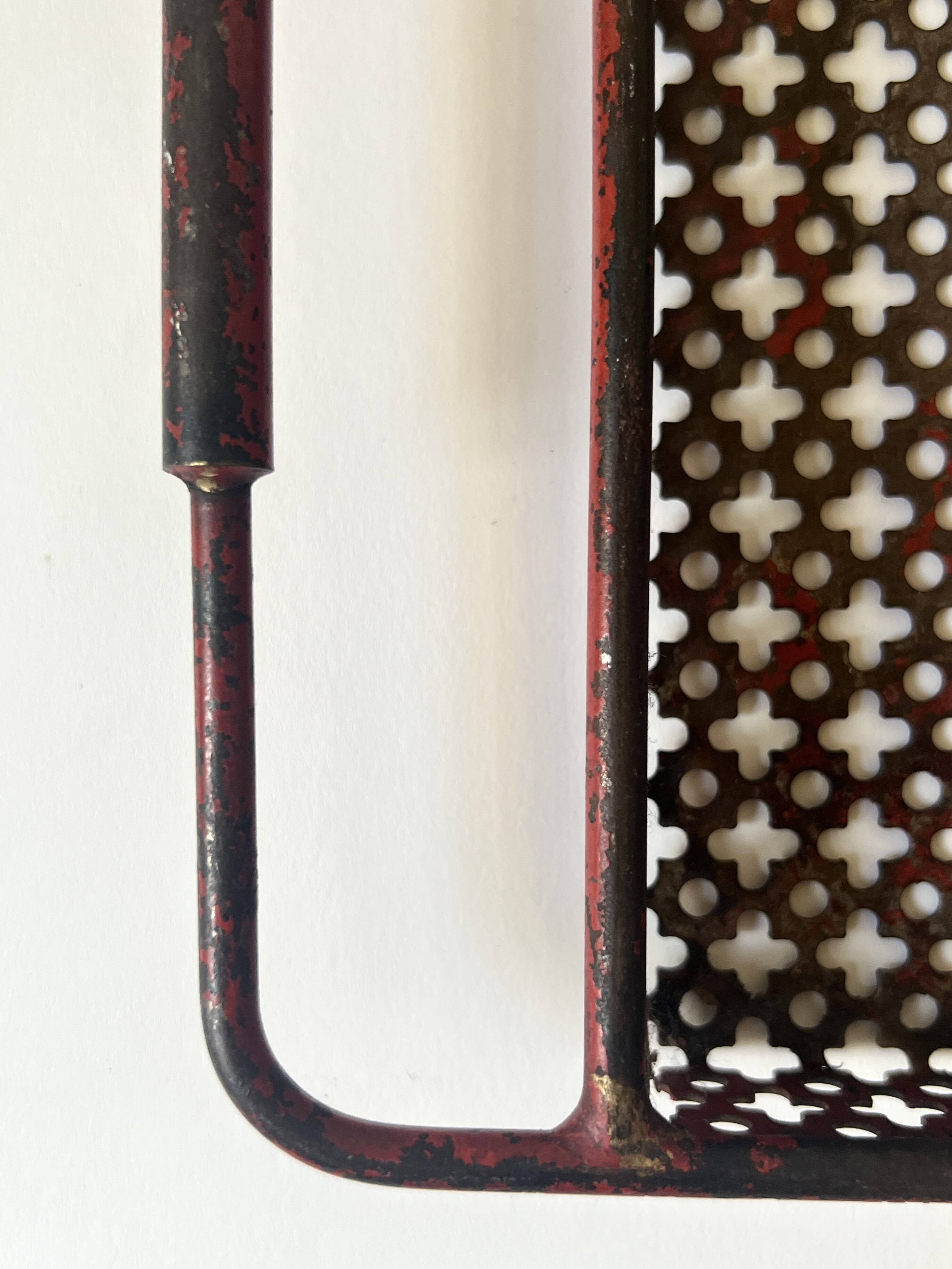 Perforated metal serving tray attributed to Mathieu Matégot, 1950s