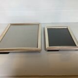 Pair of silver metal photo frames