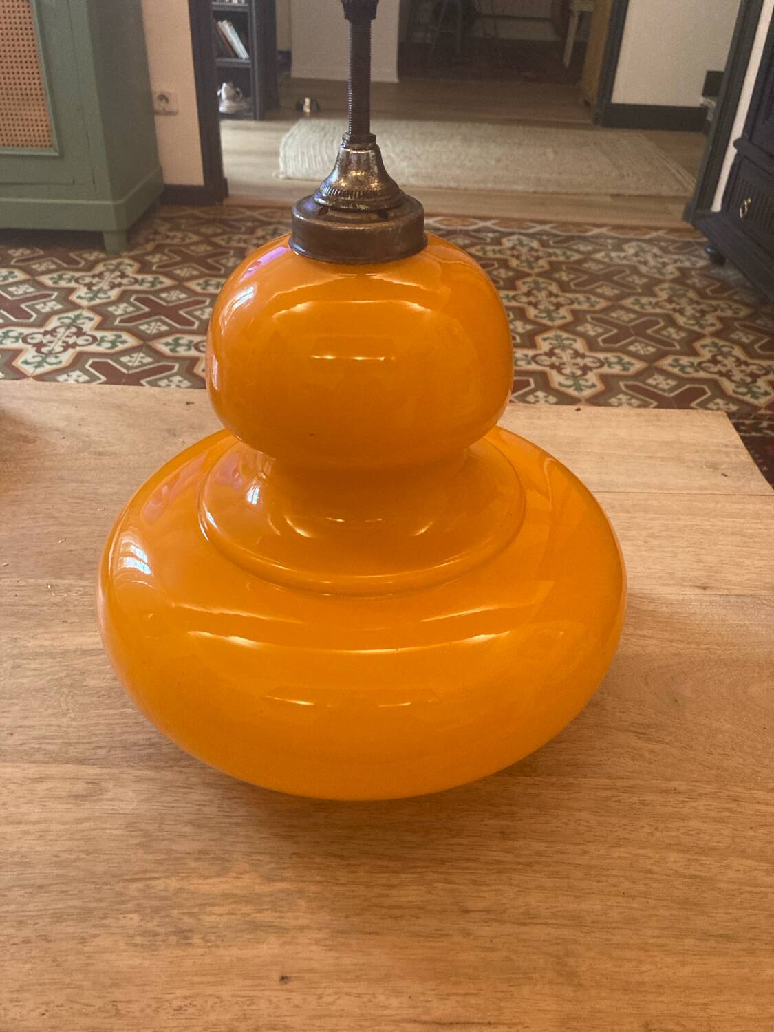 Orange pendant light, 1970s