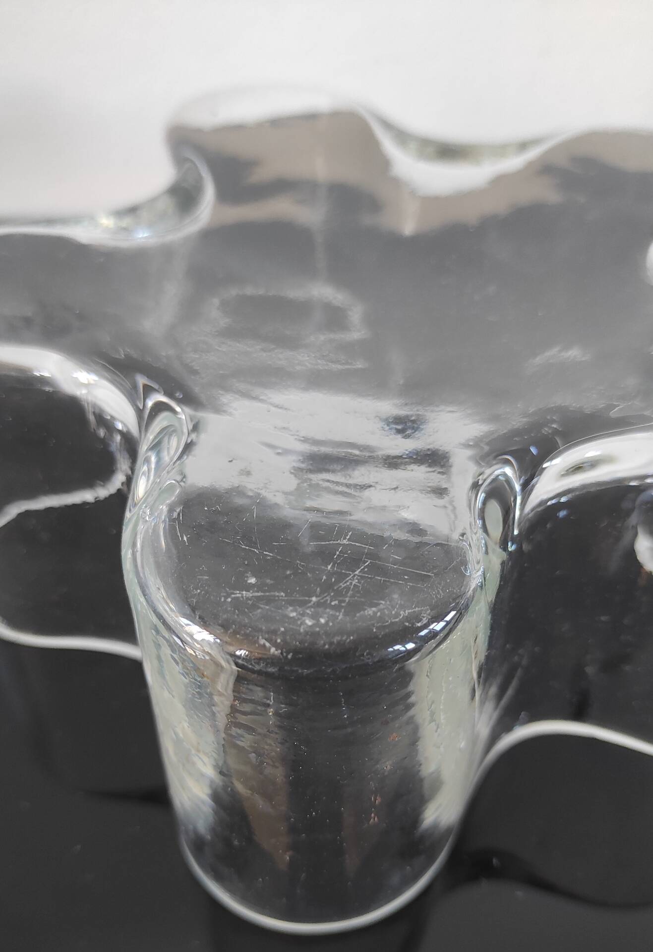 Grand vide-poche organique en verre transparent