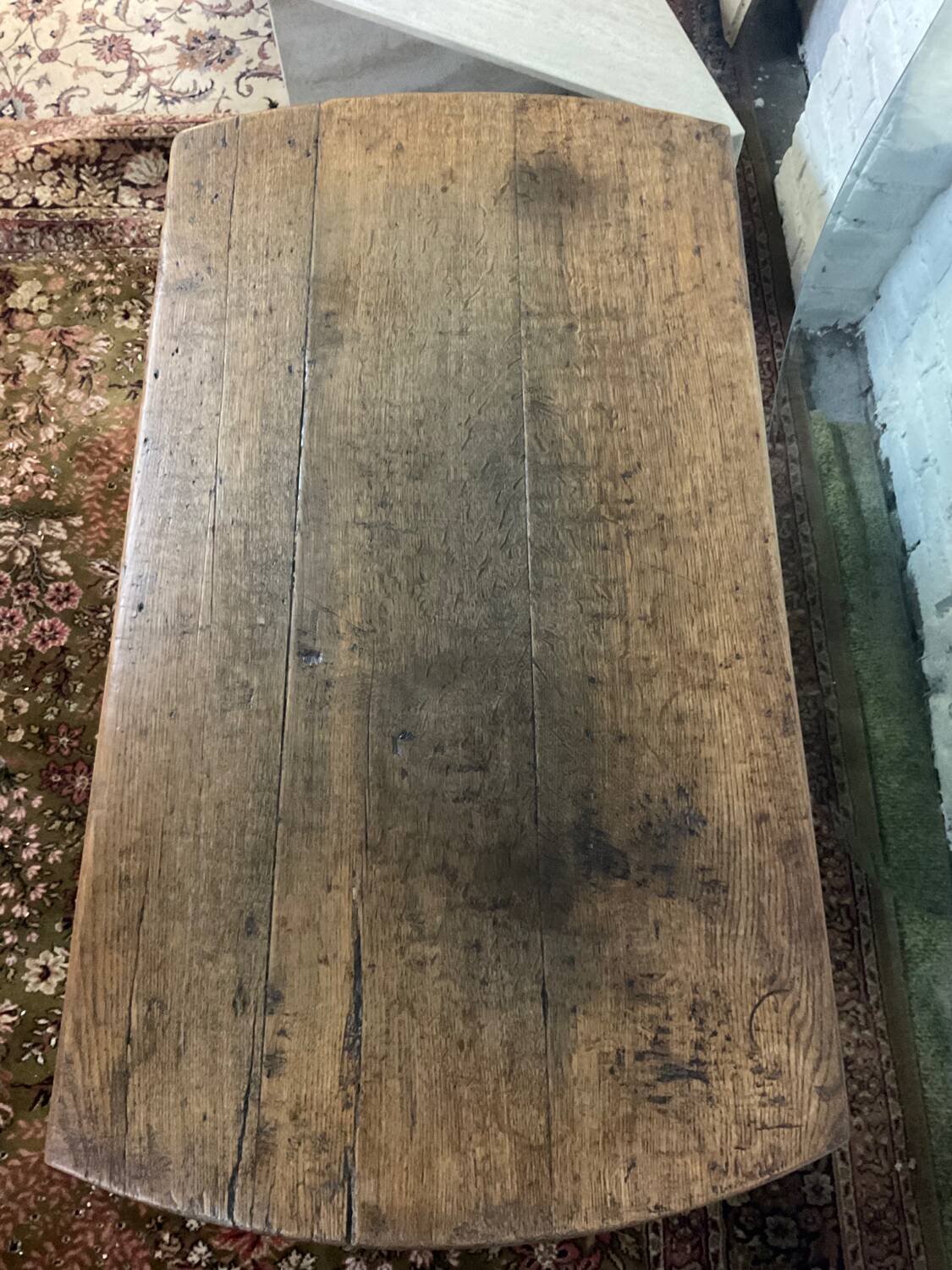 Old farmhouse console in solid oak