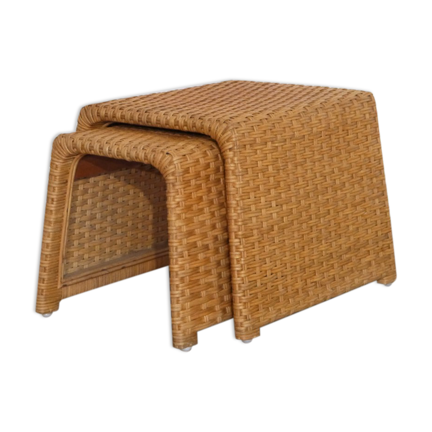 Vintage tables in rattan 1960