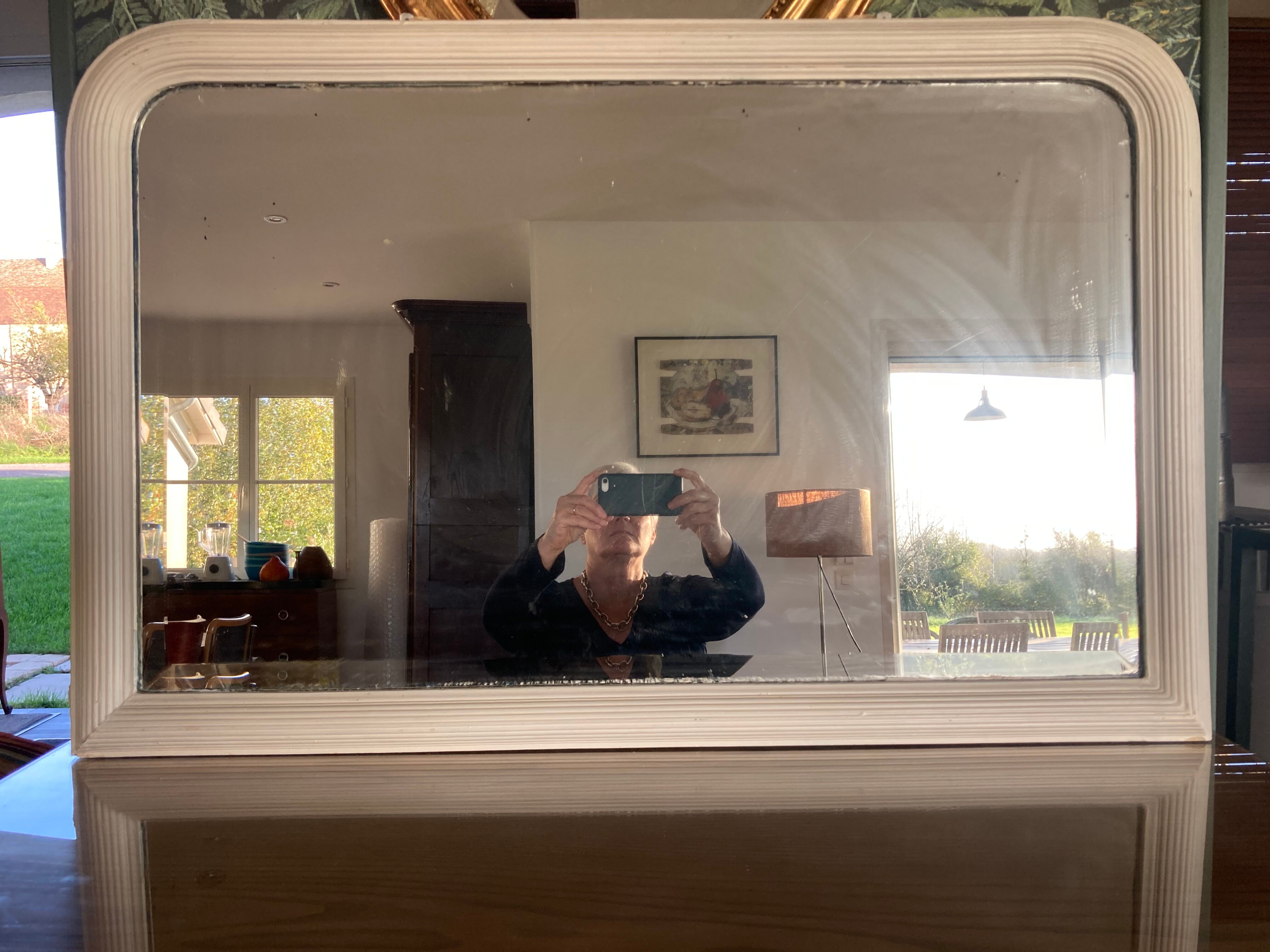 Old mirror louis philippe painted