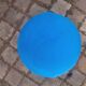 Pair of stools, blue ball ottoman from the 80s.
