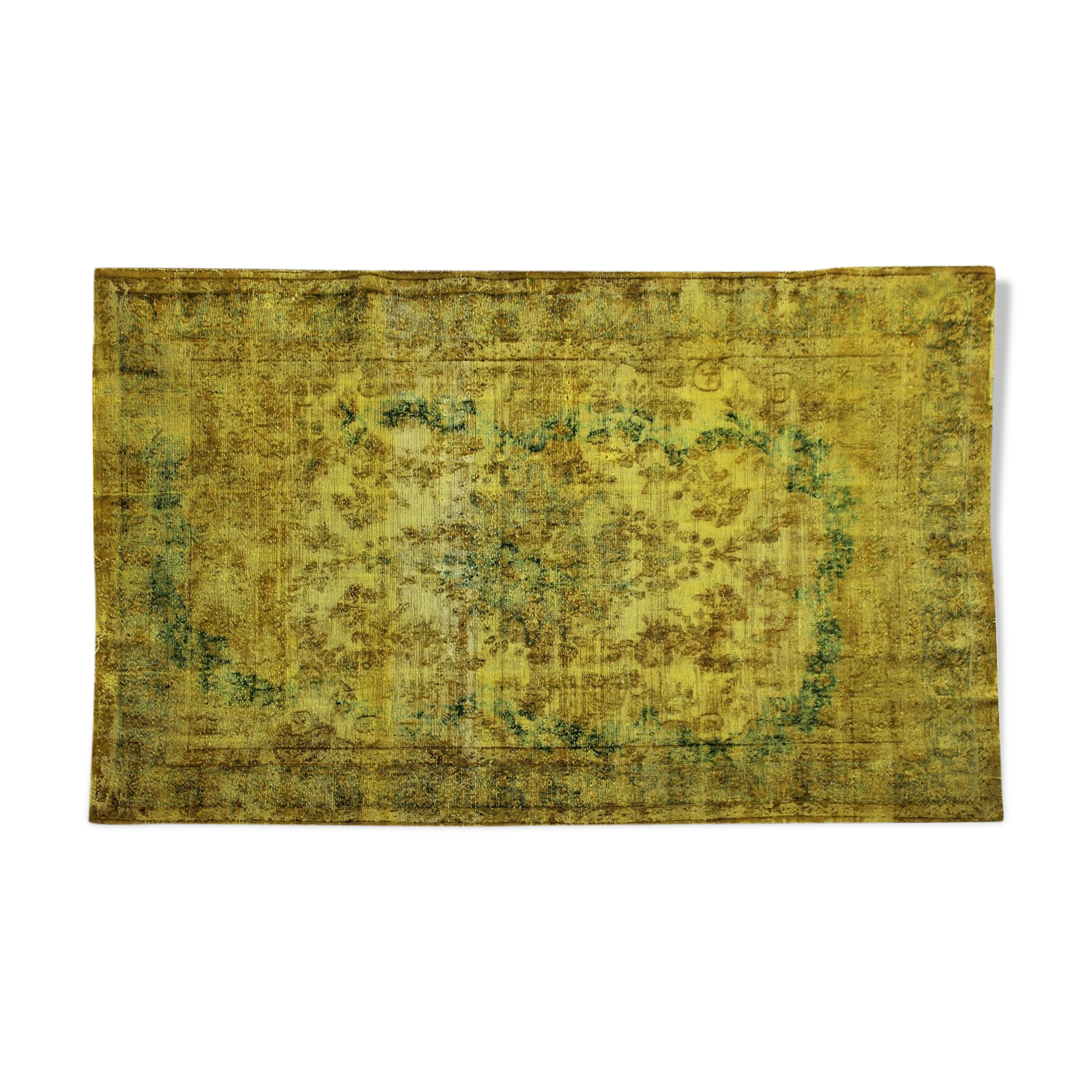 Yellow vintage carpet 285 x 188 cm