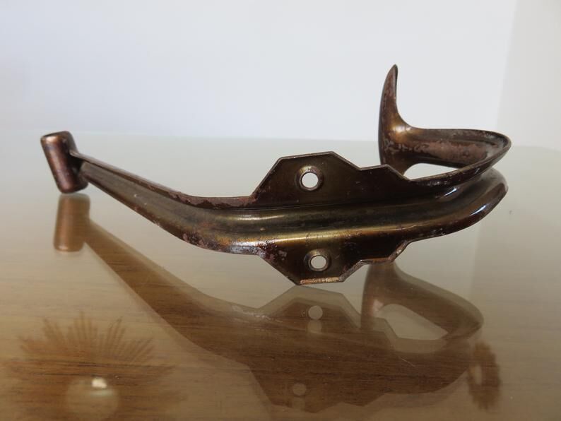 Pair of steel coatrack stamped years 30/40
