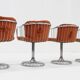 Set of 4 vintage chrome swivel dining room chairs 1970s
