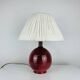 Lampe boule céramique violette et abat jour laine, vintage