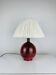 Purple ceramic ball lamp with wool shade, vintage.