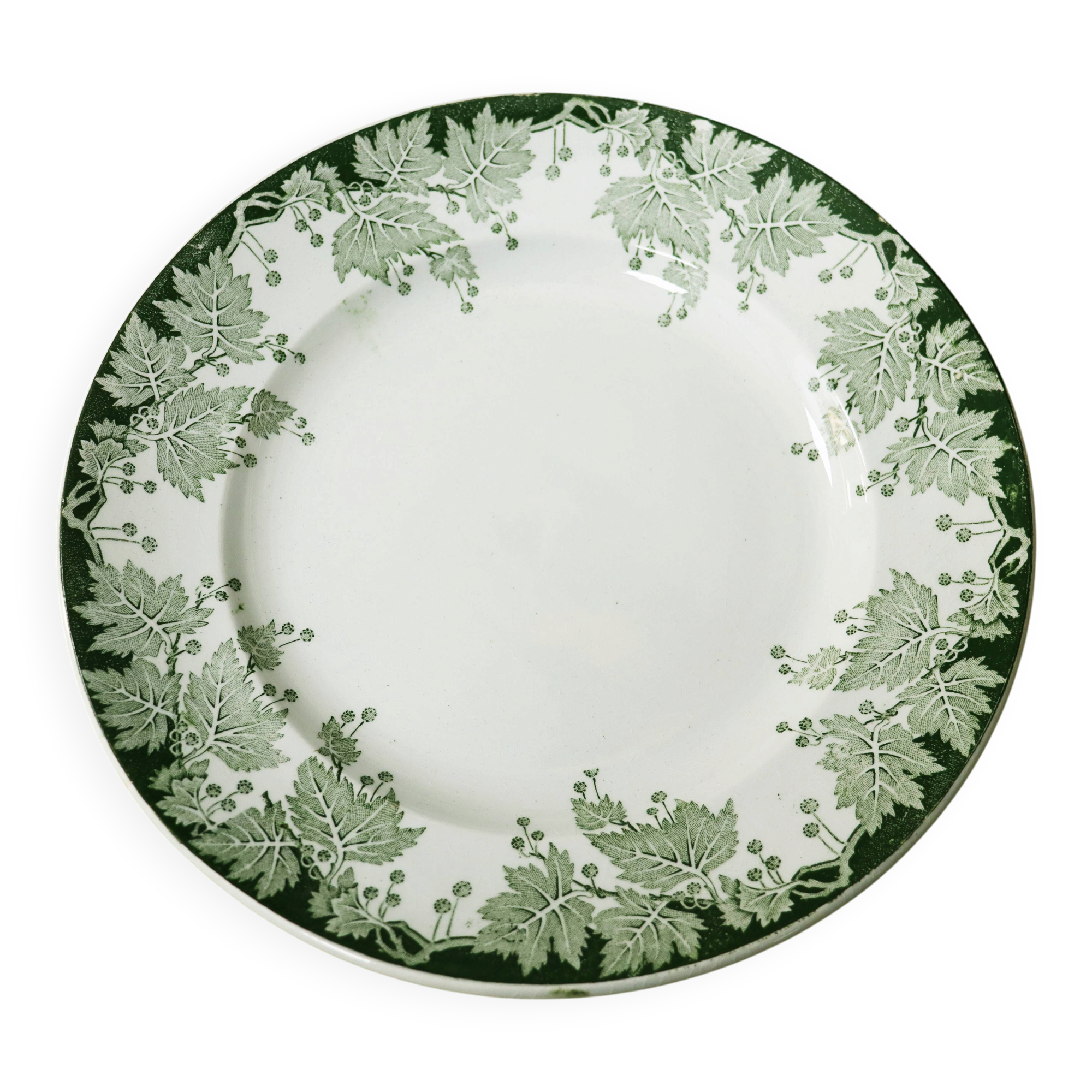 Vintage plate with vine leaf pattern