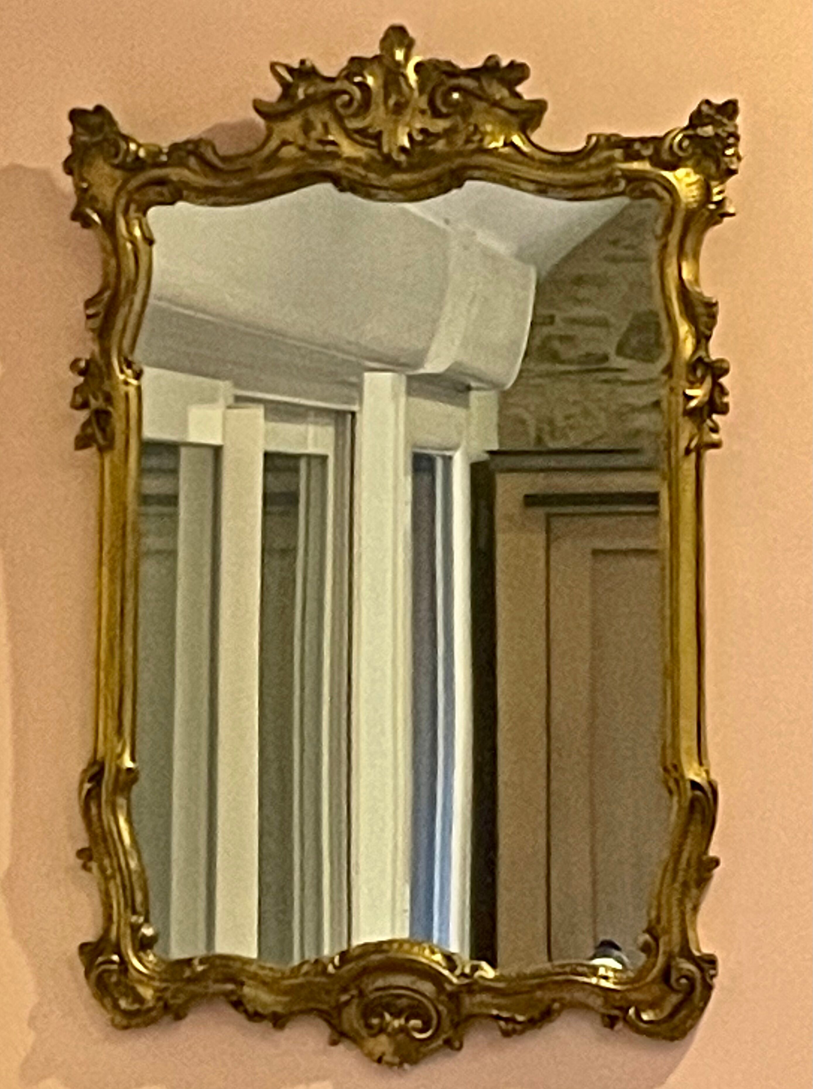 Baroque style mirror, wood and stucco