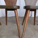 Set of 4 Vintage Brutalist Wooden Chair / Rustic Farmhouse Dining Chair