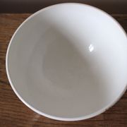 Vintage bowl on foot with brown brown tartan motif white earthenware