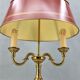 Hot water bottle lamp in solid bronze gilded style Louis XVI Lampshade Color Bordeaux "Lucien Gau"
