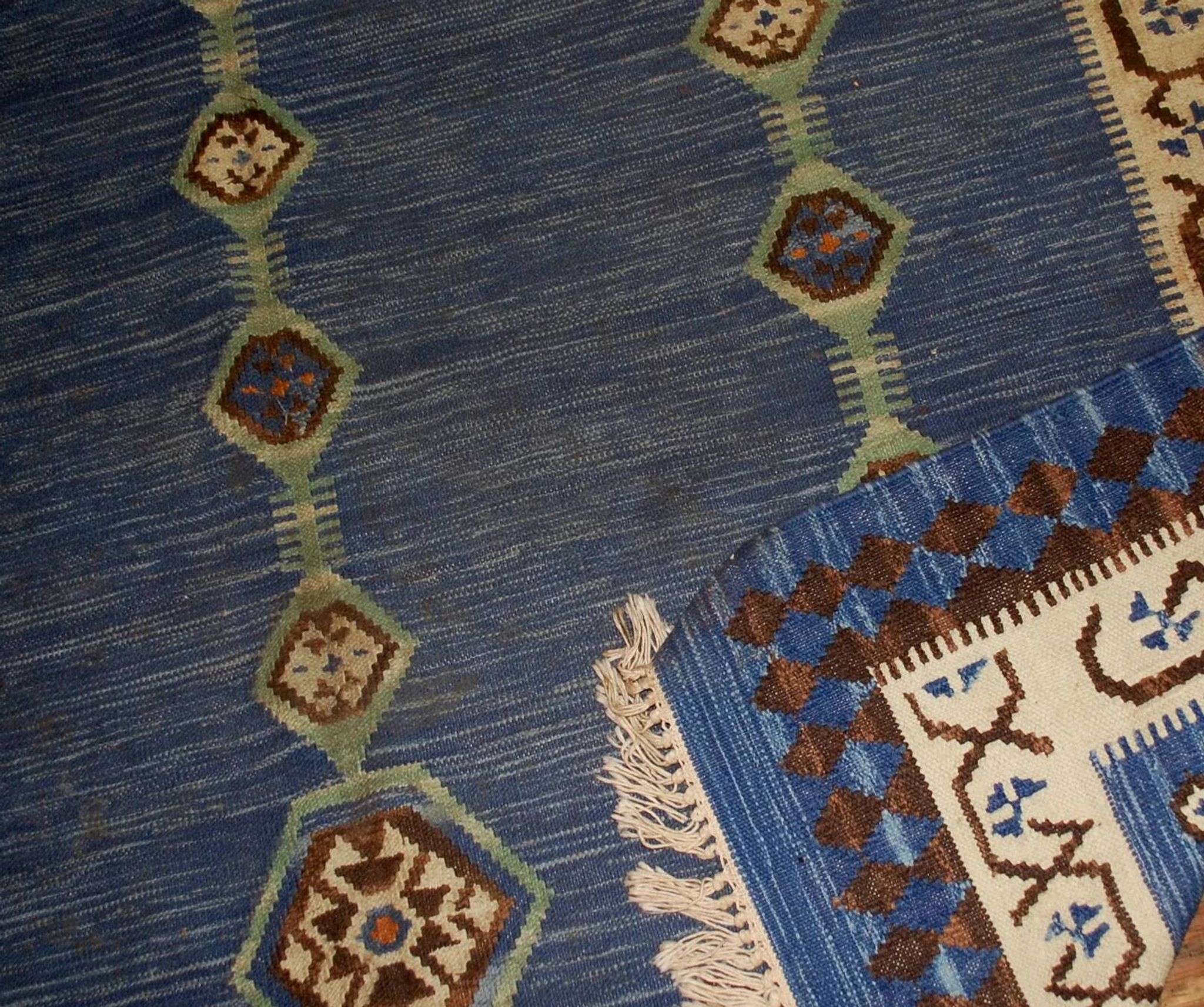 Handmade antique Indian Dhurri kilim 5.7' x 8.8' (174cm x 268cm) 1930s - 1B533