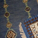 Handmade antique Indian Dhurri kilim 5.7' x 8.8' (174cm x 268cm) 1930s - 1B533