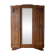 Art Deco 3-door wardrobe in carved wood with mirror