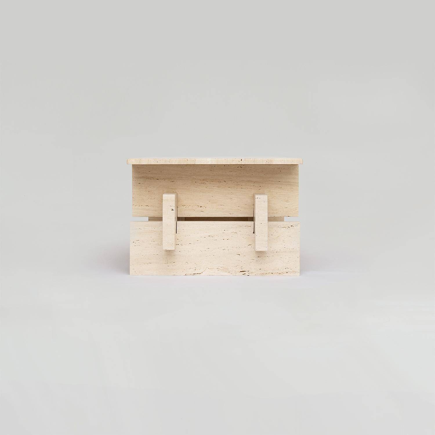Table basse en travertin 'BERLIN'