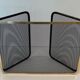 Three-Panel Folding Fire Screen in Polished Brass and Steel Mesh