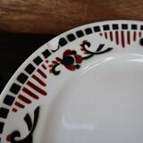 8 Terre de Fer dessert plates, “Damascus” model, Moulin des Loups and Hamage
