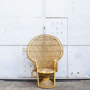 Fauteuil Emmanuelle en osier, années 70