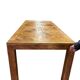 Table XL vintage en bois avec marqueterie