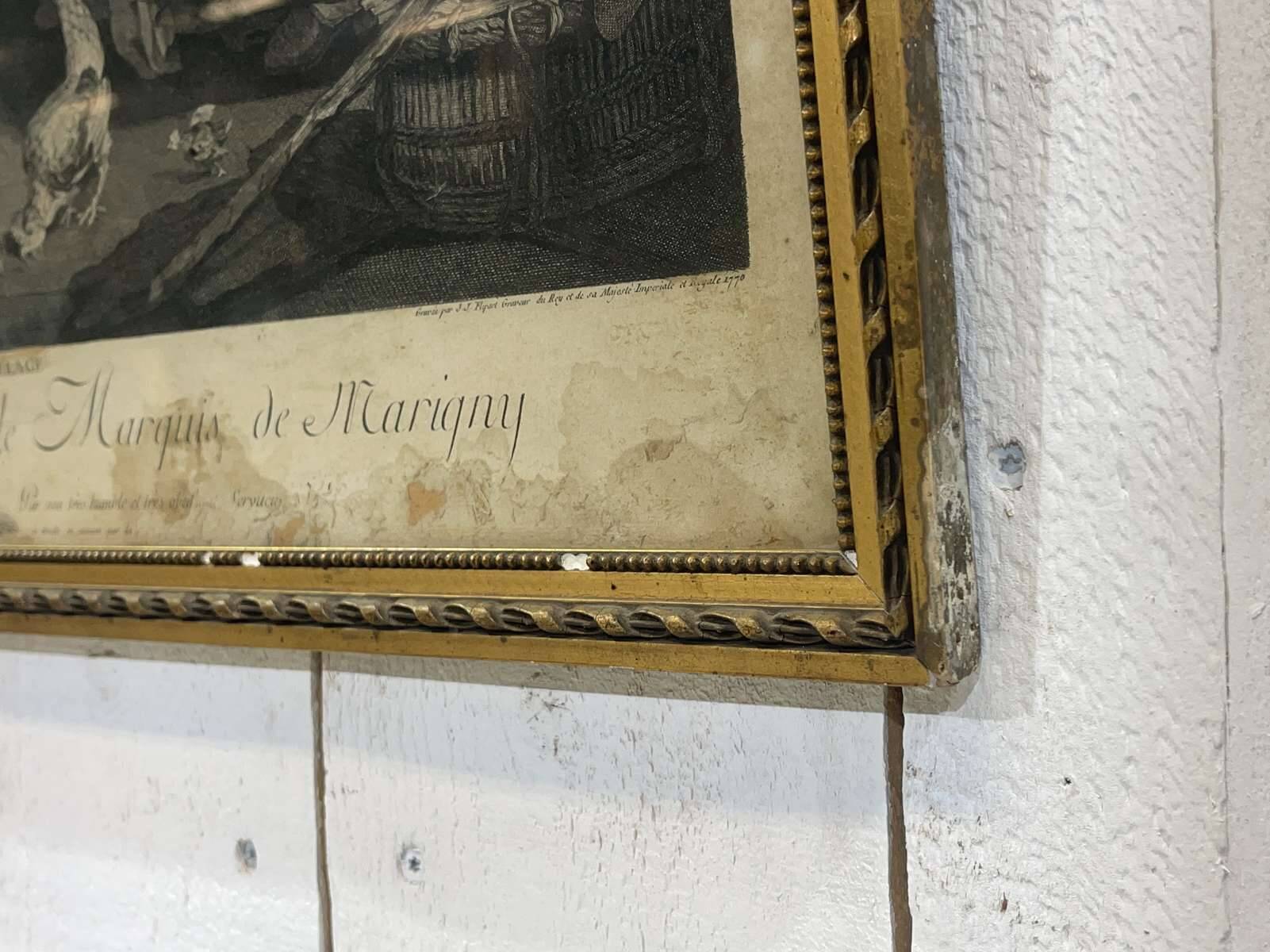 18th-century engraving: THE VILLAGE BRIDAL WOMAN by Greuze and Flippart